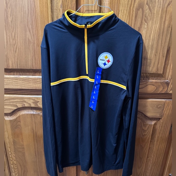 Nfl Apparel Other - Men’s Large Pittsburg Steelers Black and Yellow Quarter-Zip Pullover NEW‎